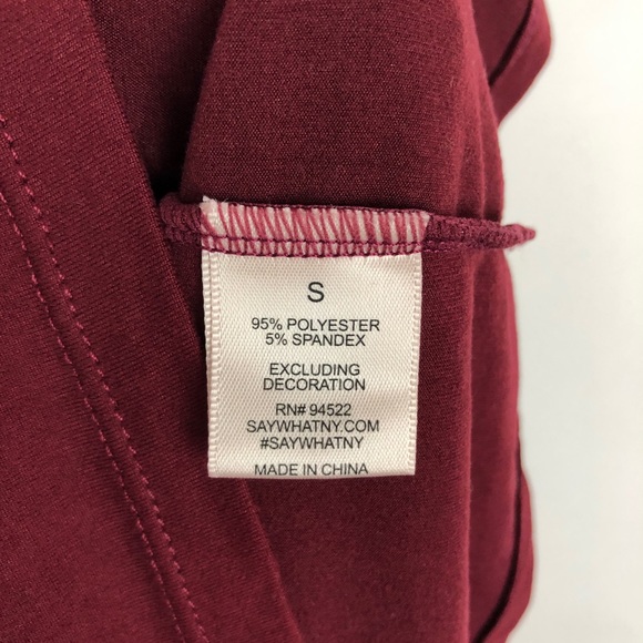 Say What? Body Con Rhinestone Maroon Sleeveless Mock-neck Dress - Picture 10 of 12